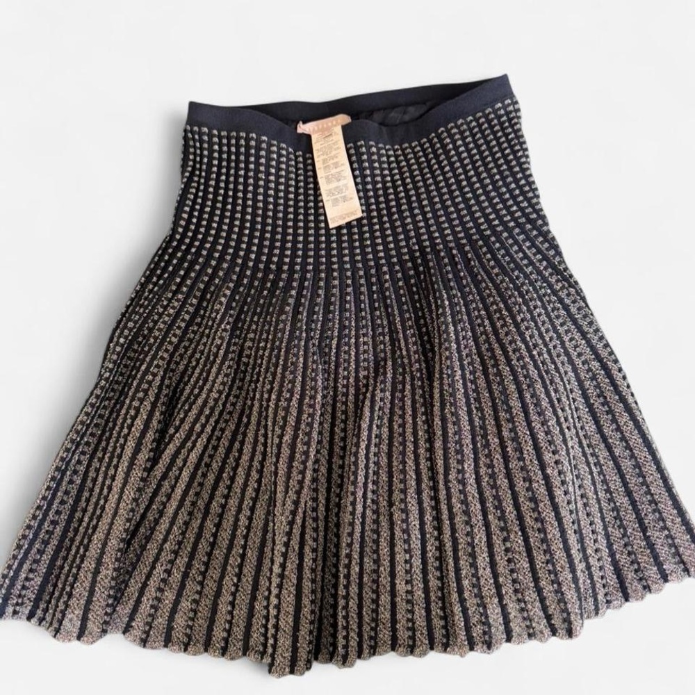 Stefanel Black and silver A-Line Skirt
